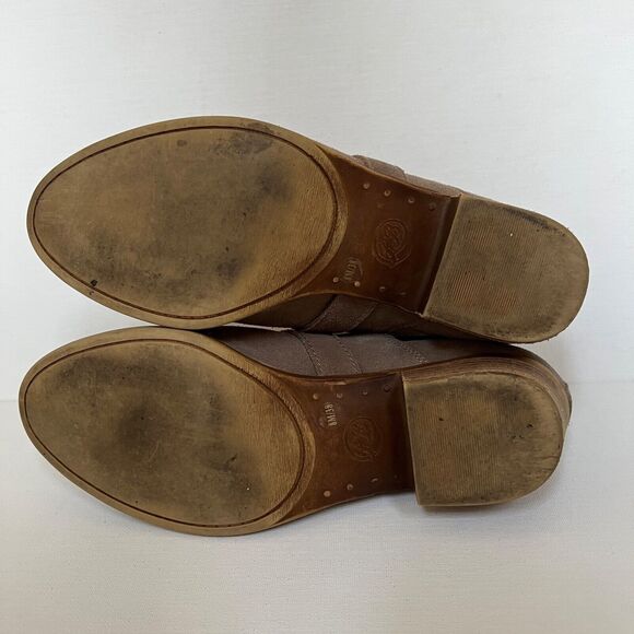 Lucky Brand Boots Size 8M/38 Taupe Tan Bellisa Ankle Booties Suede Buckle - Picture 9 of 12